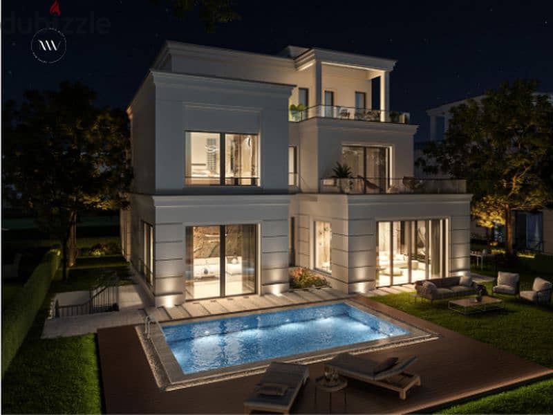 Twin house for sale with private pool in Naya West Compound, strategically located in front of Sphinx Airport and next to Sodic, Emaar, DeGioia and So 9