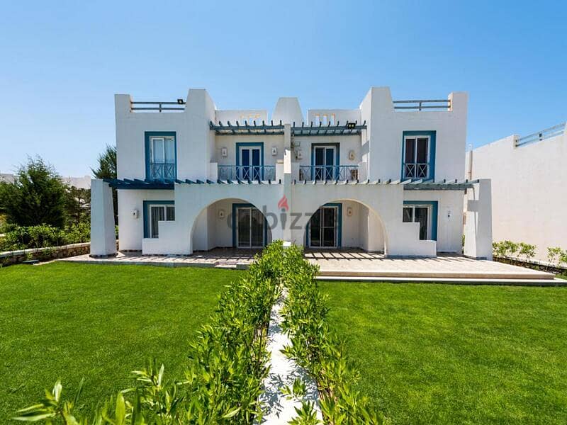 Ready to Move Twin House First Row on Lagoon for Sale in Paros Mountain View Ras el Hekma with Down Payment and Installments 1