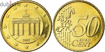 عملة نادرة ٥٠ يورو سنت من الذهب الاسكندنافي