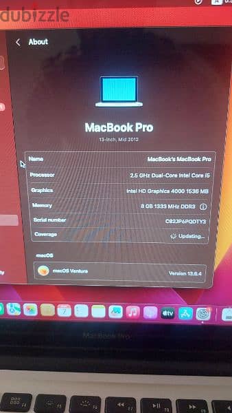 بحاله جيده جدا 
MacBook Pro 2012 
هارد 500 جيجا  + هارد 120 SSD 8