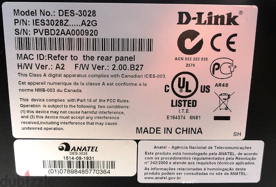 D-link managed switch Des3028 4
