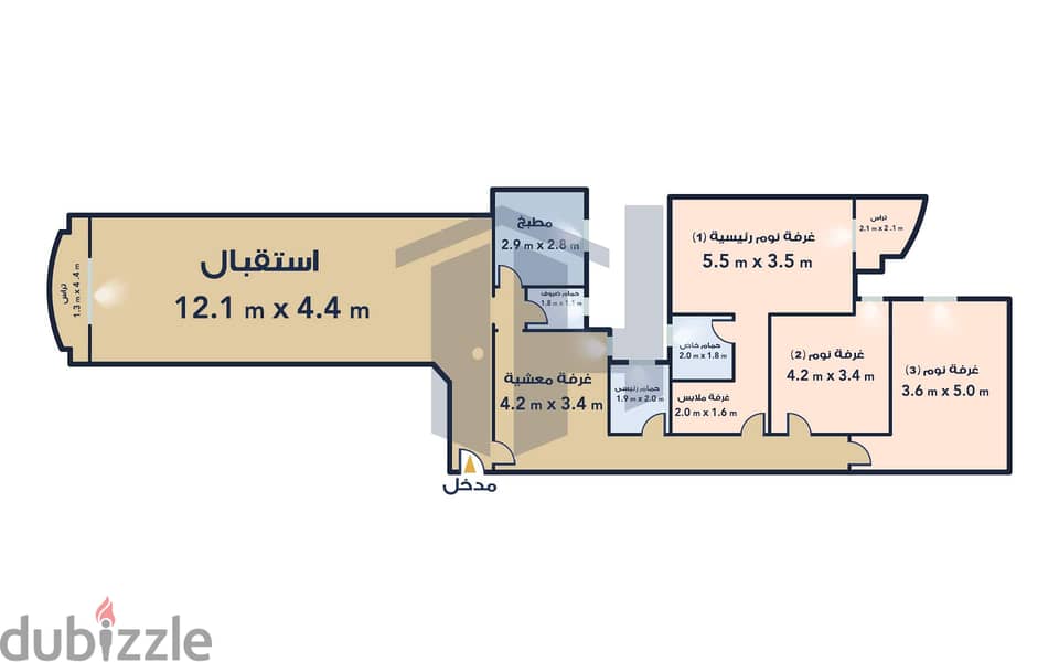 شقة للبيع 210 م كفر عبده ( ش سانت جين ) 1