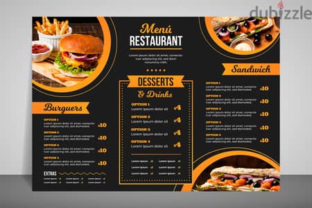 تصميم منيو لمطعمك Menus