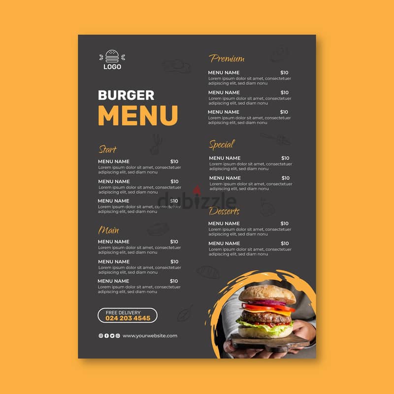 تصميمات منيو لمطعمك Menus 2