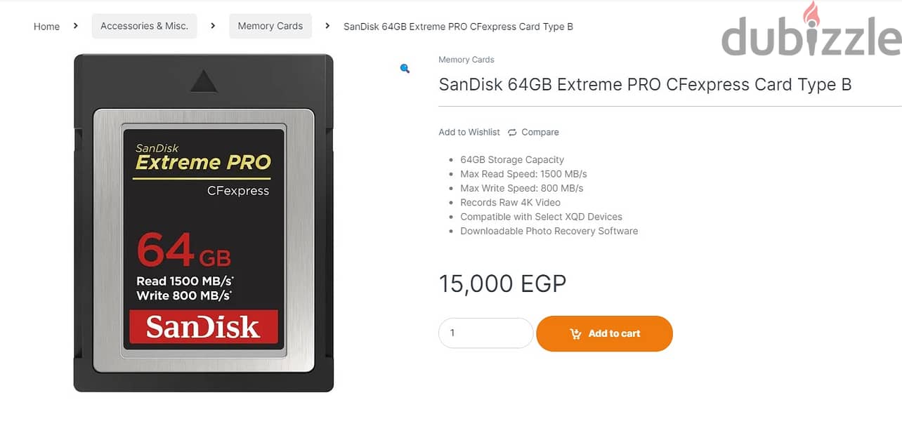 كارت ميموري سانديسك SanDisk 64GB Extreme PRO CFexpress Card Type B 2