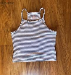 stripped cropped tank top