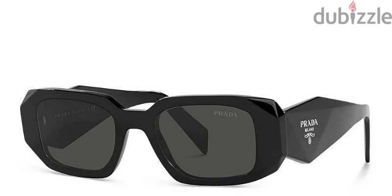 Prada PR17WS 1AB5S049 Women's Sunglasses 49 mm Black / Dark Grey Lens 0