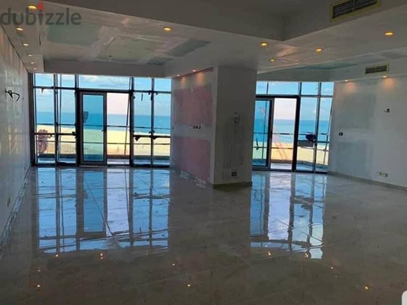 For sale, a double view apartment with a down payment of 2.7 million in the Kharafi location in New Alamein 1