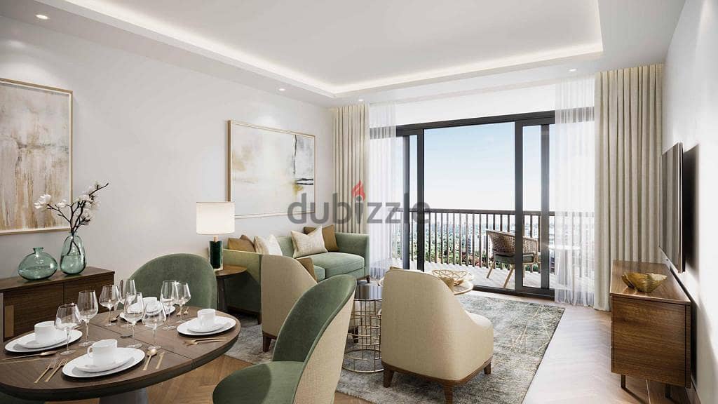 For sale, an apartment for sale, fully finished, in Zed East Towers, New Cairo, the latest project of Ora Company by Naguib Sawiris, with the largest 1