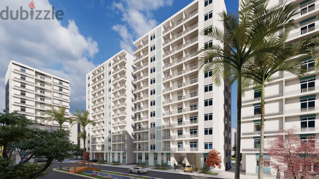Received immediately at a snapshot price. . 2-room apartment for sale in installments in Nasr City, Green Oasis Compound 12