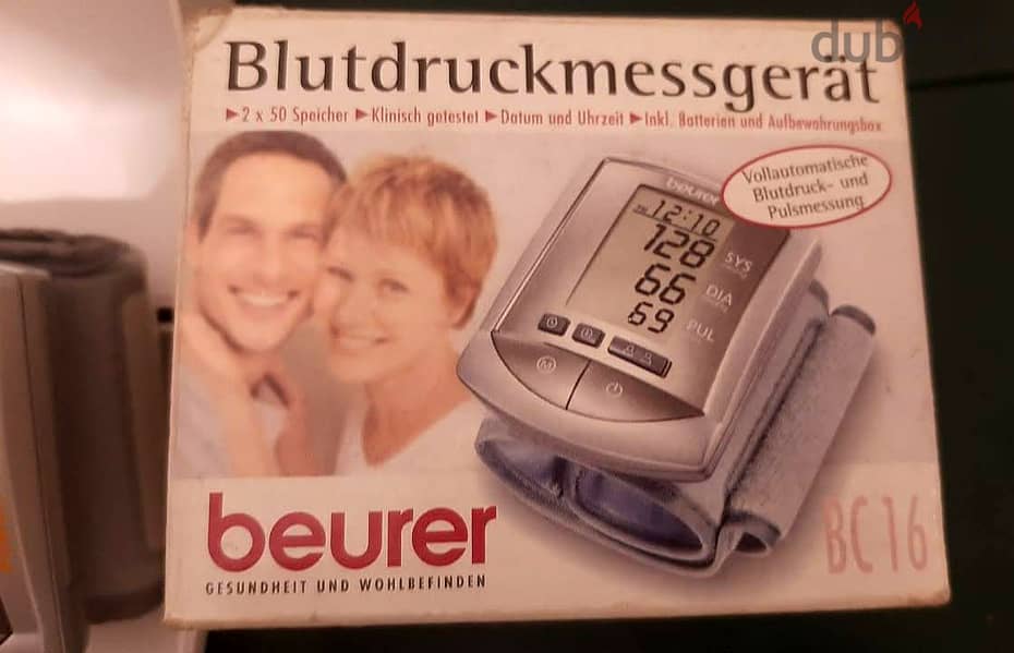 جهاز قياس ضغط الدم ماركة ( Beurer ) ألماني جديد لانج بالعلبة والكتالوج 3