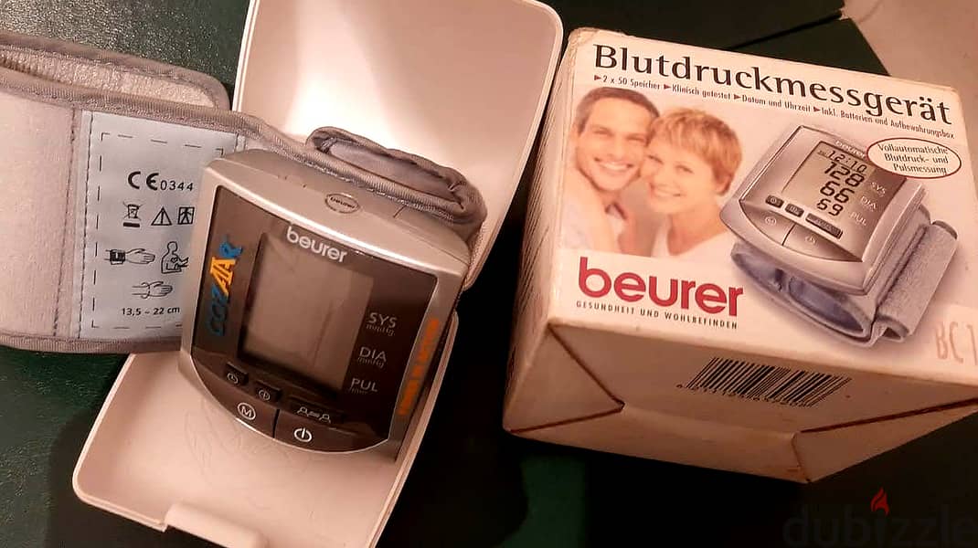 جهاز قياس ضغط الدم ماركة ( Beurer ) ألماني جديد لانج بالعلبة والكتالوج 5