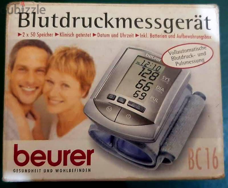 جهاز قياس ضغط الدم ماركة ( Beurer ) ألماني جديد لانج بالعلبة والكتالوج 9