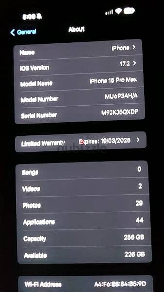 Iphone 15 pro max 256 GB 5