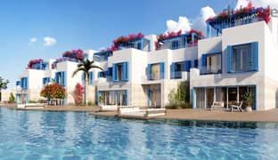 Floating villa, 190 meters, ultra super luxury finishing, Naya Bay, Ras El Hekma, one year receipt, lagoon and sea view, first row