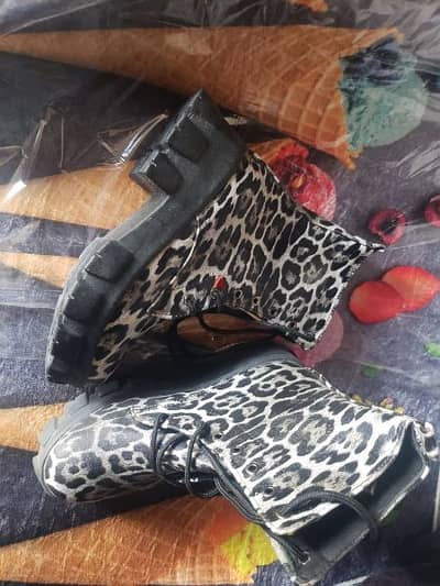 Tiger print boots