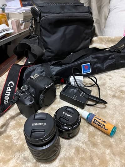 USA imported Canon 700D new as zero with 2 lenses + Benro Tripod