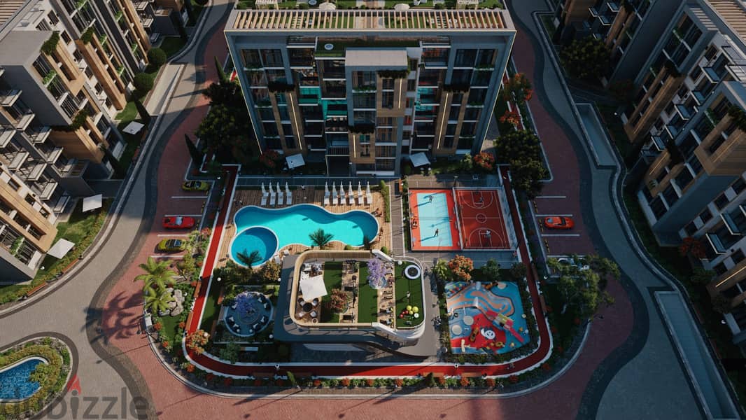 With a 5% down payment, you will invest in a hotel room with a distinguished view in the most luxurious compound and the strongest developer in the co 8