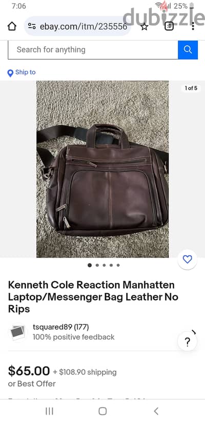 Kenneth Cole reaction bag شنطه رجال أعمال