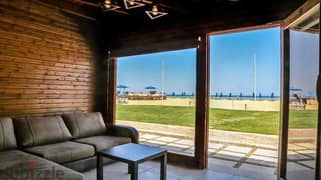 For sale at the price of a 81 sqm chalet with direct sea views in Ain Sokhna