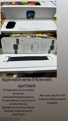 apple watch series 9 41mm with sport brand