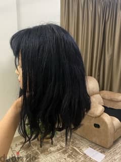 natural hair wig dyed black