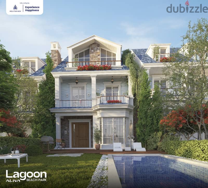 In New Cairo, Mostakbal City, a 220 sqm corner townhouse villa in Aliva Mountainview Mostakbal Compound, with a very special discount upon increasing 13