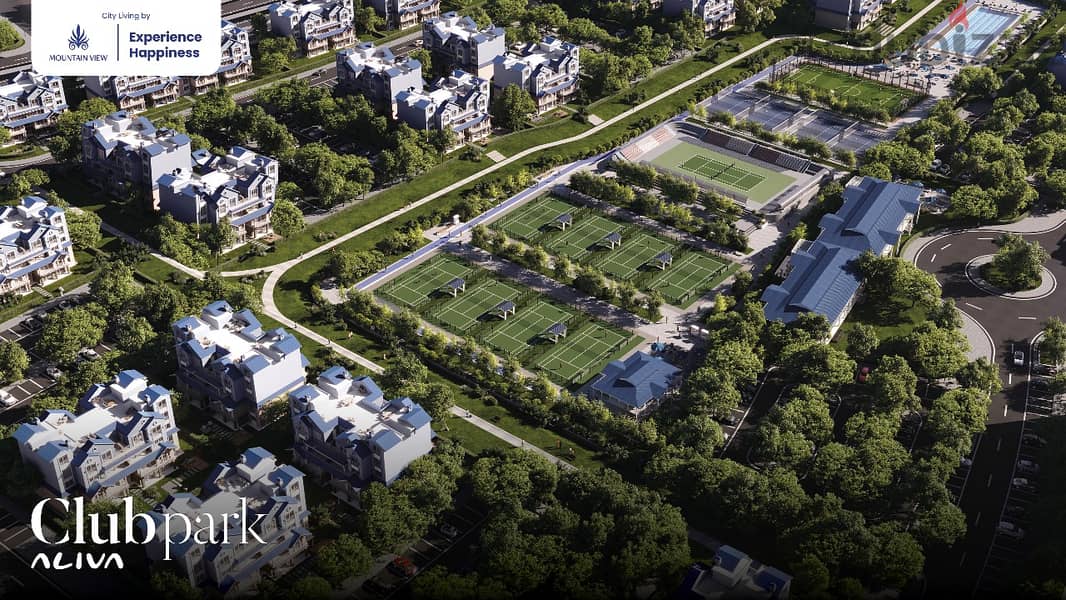 دوبلكس \ I villa مساحة 210م تتميز بمساحة جاردن كبيرة 100م على فيو لاند سكيب بكمبوند Aliva Mountainview المستقبل 10