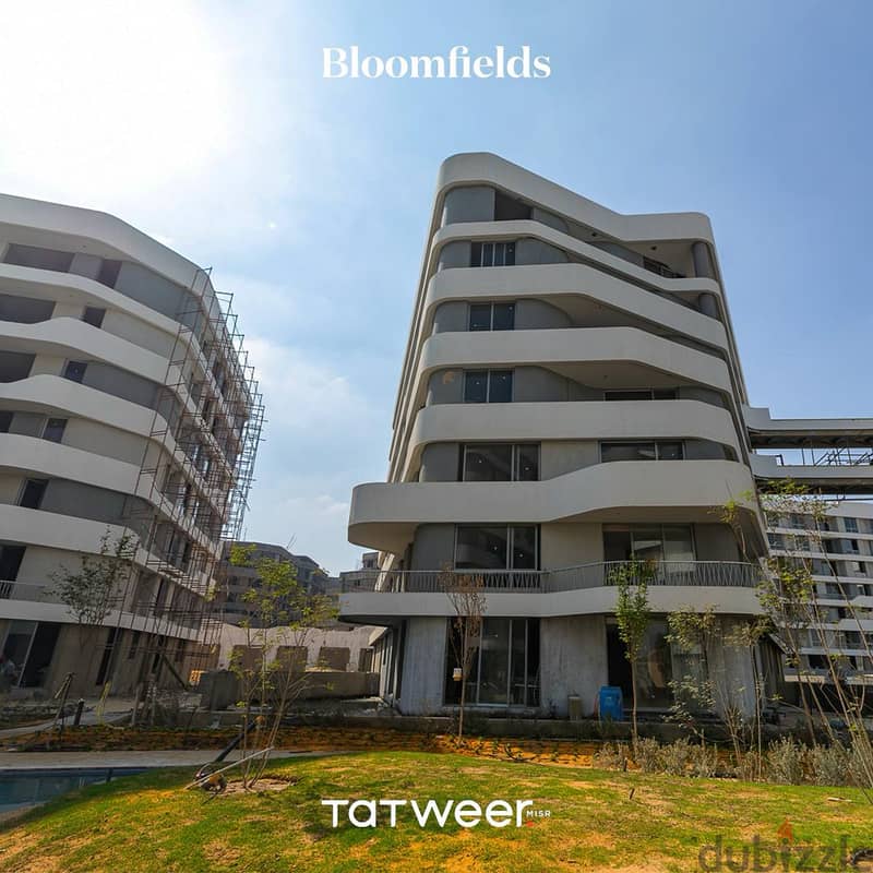 Distinctive divisions, Tatweer Misr Company, 190m apartment, 79m garden, for sale in New Cairo, Bloom Fields Compound, 6 months receipt, 10% down paym 11