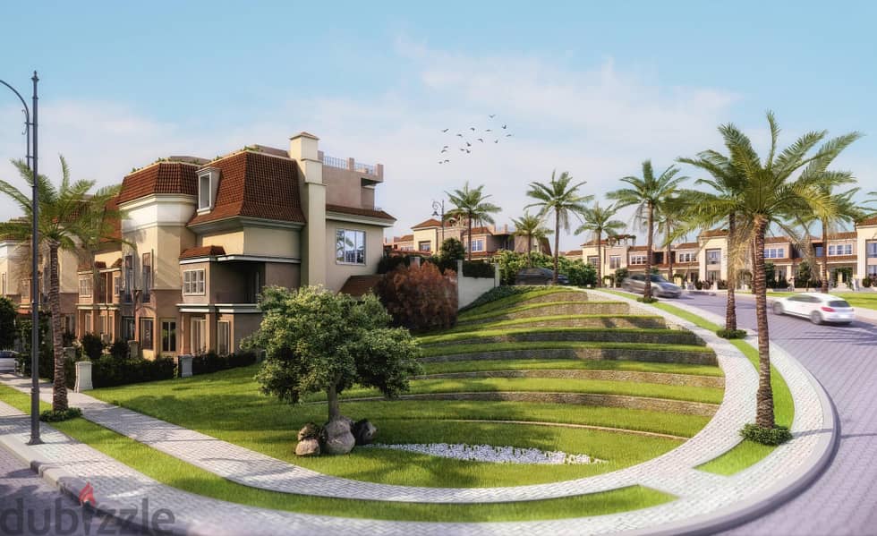 Townhouse for sale in Sarai Compound, S Villa, area of 239 sqm, with a garden of 60 sqm, a roof of 78 sqm, a wall in the Sarai city and the capital, w 26