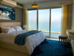 شاليه غرفه بالساحل للبيع علي البحر مباشر بجاردن   Chalet for sale in north coast 1 bedroom with garden sea view