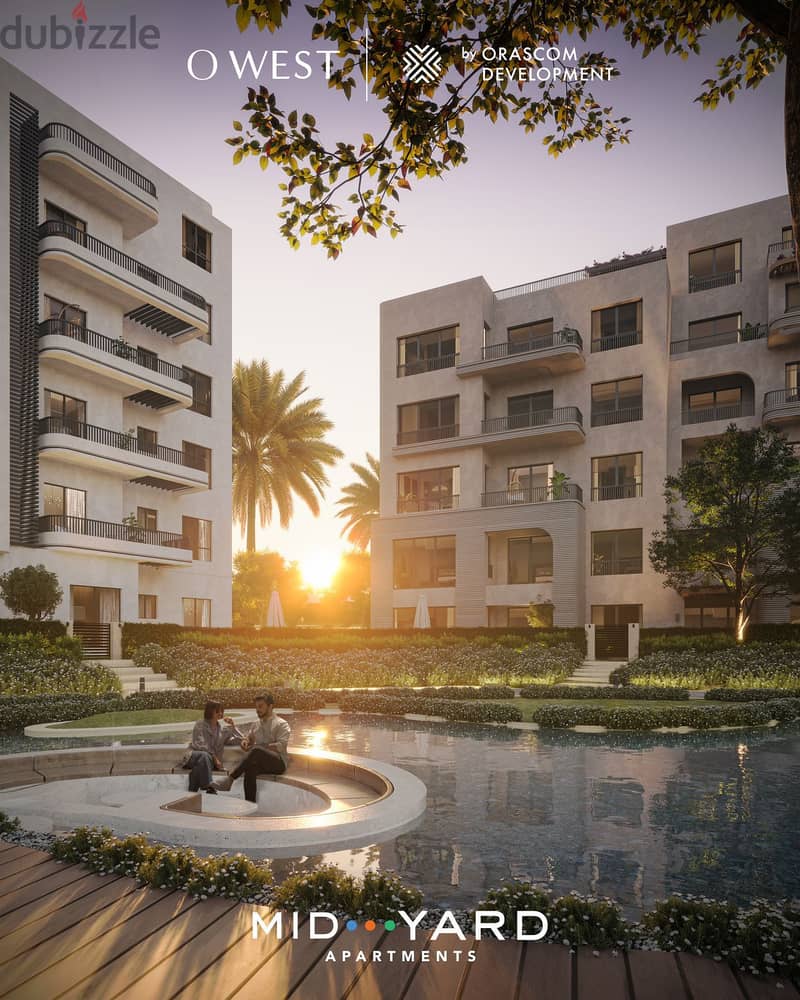 In installments over 7 years, a finished 4-room apartment for sale in O West Compound, next to Mall of Egypt 8