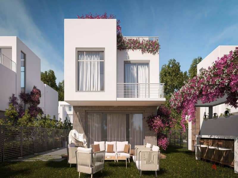 Own a chalet with a garden area and a view directly on the Lagoon, fully finished, with air conditioners and a kitchen, with a 10% down payment seazen 5