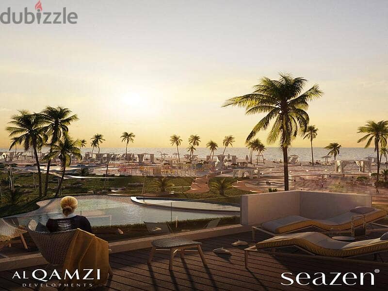 Own a chalet with a view directly on the lagoon, fully finished, with air conditioners and kitchen, with a 10% down payment seazen 7