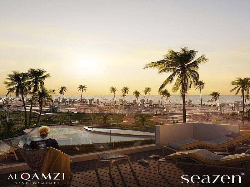 With a 10% down payment, I own a finisWhed chalet with air conditioners, a kitchen, and a distinctive view on the lagoon in Sidi Abdel Rahman | seazen 10