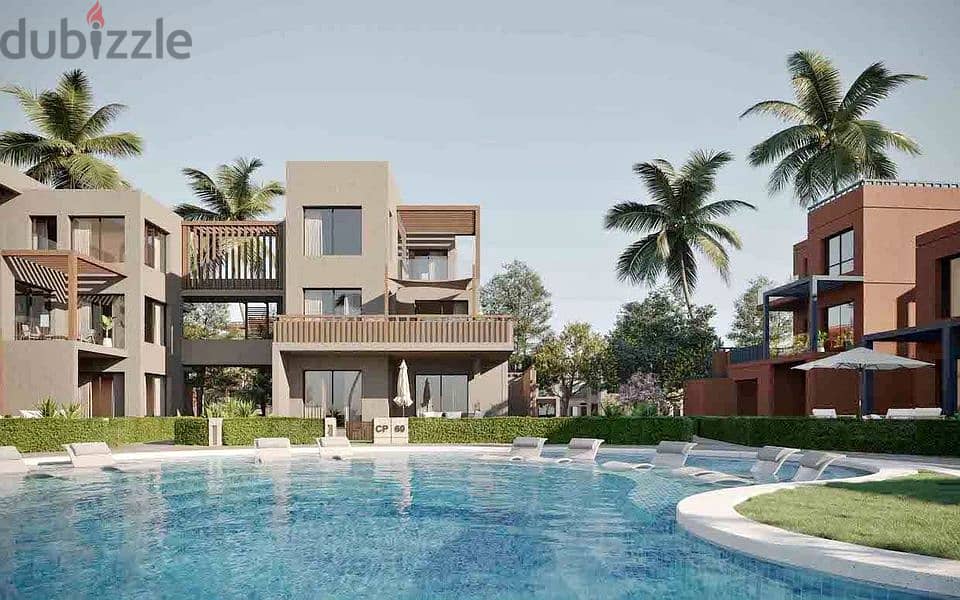 villa  182 sqm for sale, first row on the sea, fully finished, in Makadi Hatis, Hurghada, in installments 5
