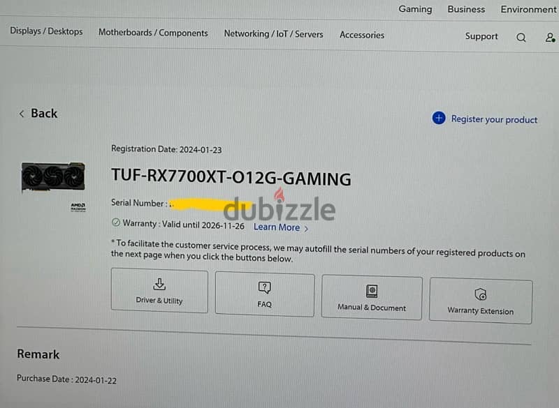 Asus tuf gaming RX 7700 XT 2