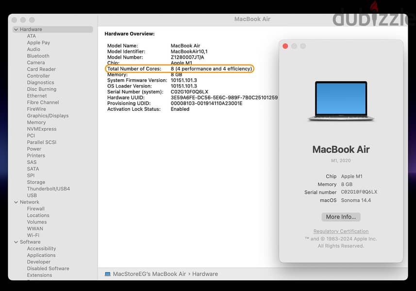 MacBook Air 13-inch M1 (1TB SSD) (Memory8GB) Like New 11