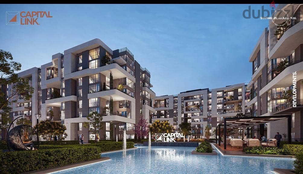 An apartment with garden view lakes with a 5% discount, 10% down payment and installments over 7 years, next to the International School 4