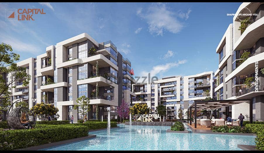 An apartment with garden view lakes with a 5% discount, 10% down payment and installments over 7 years, next to the International School 5