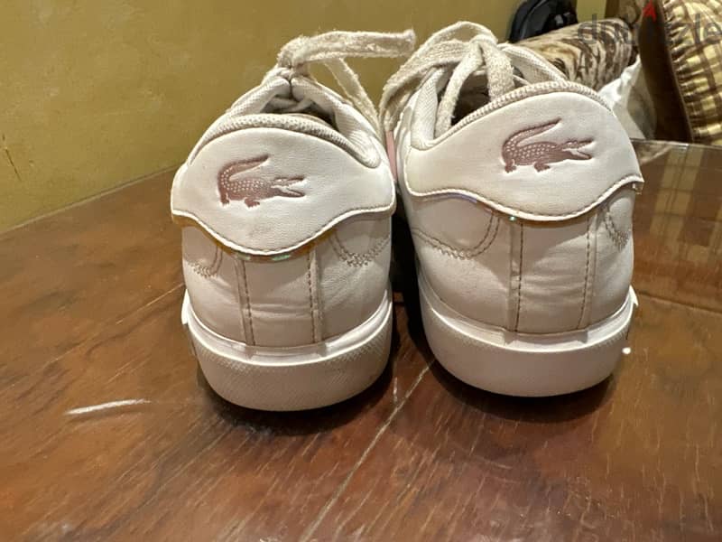 Lacoste used pink and white women shoes 1