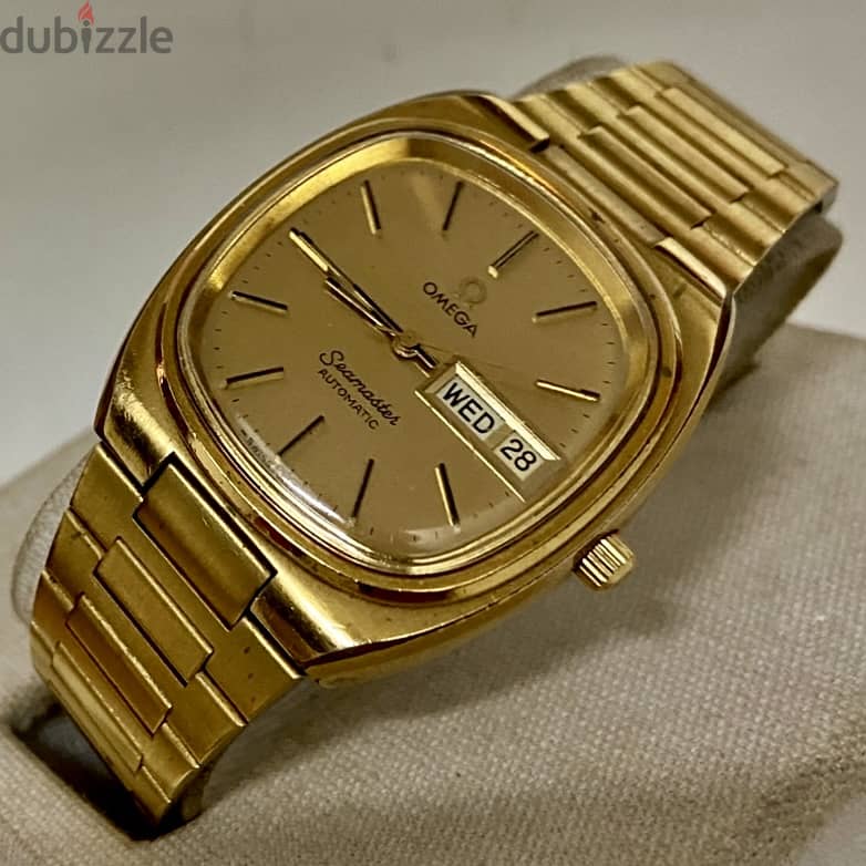 Omega -Seamaster Day/Date Gold Plated 1020 caliber - 196.0200 لن تتكرر 0