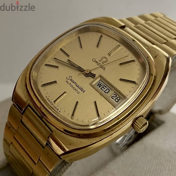 Omega -Seamaster Day/Date Gold Plated 1020 caliber - 196.0200 لن تتكرر 1