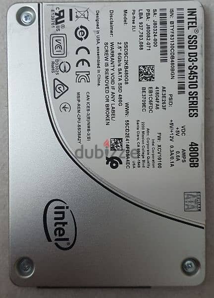 480G SSD INTEL SATA3 2.5inch disk drive 0