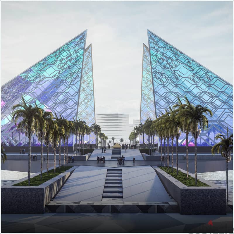 Commercial shop in the largest mega mall, Pyramids City, in the administrative capital on the Suez Road directly, with a return of up to 22% and the l 5