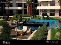 Corner apartment, with a view over a 120-meter swimming pool, “in De Joya, Sheikh Zayed,” next to Sodic, in installments over 10 years. 0