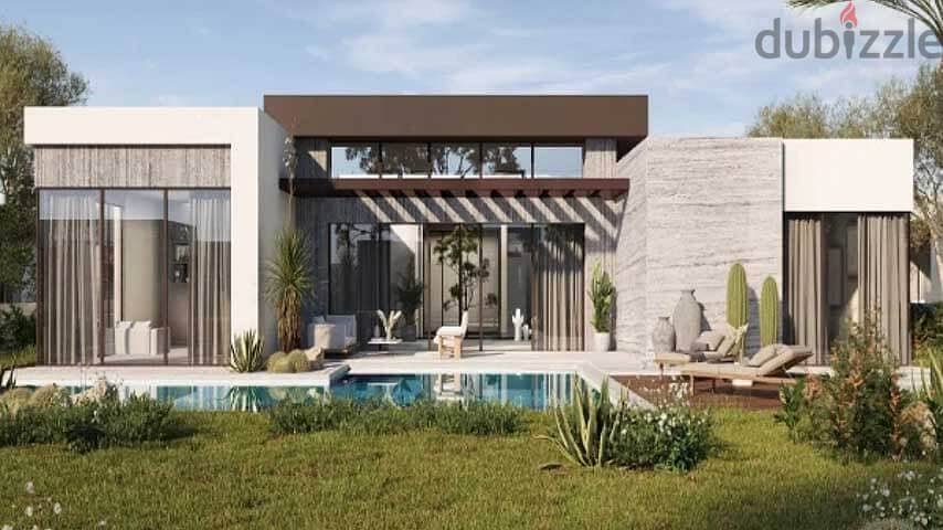 For sale, a French-designed, fully finished corner villa in Solana, Sheikh Zayed, on the Dabaa axis, directly next to Sodic 7