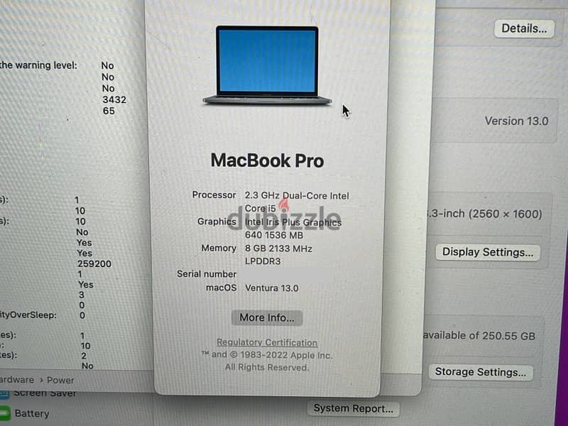 MacBook Pro (13-inch, 2017, Core i5,Ram 8GB, SSD 256GB 1