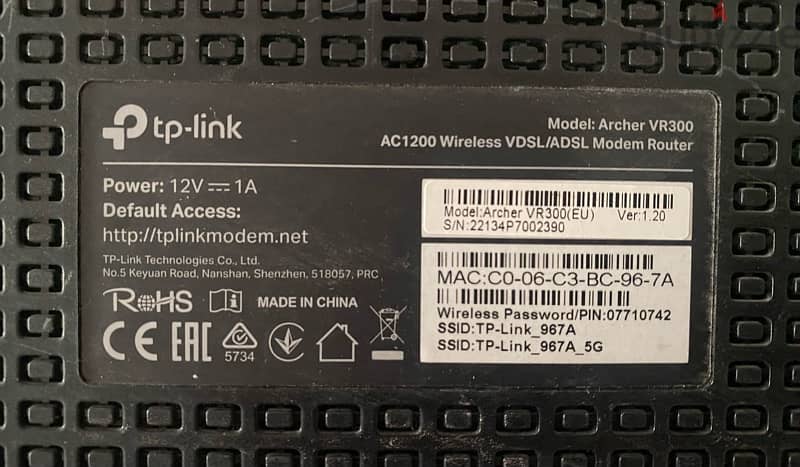 TP-Link AC1200 Archer VR300 Wireless VDSL and ADSL Modem Router 2