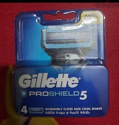 شفرات حلاقة جيليت Gillette prosheild 5 جديدة ٤ قطع
